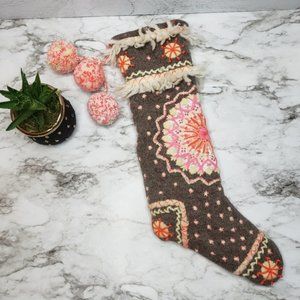 ISO in search of FREE PEOPLE knit brown and pink stocking Christmas